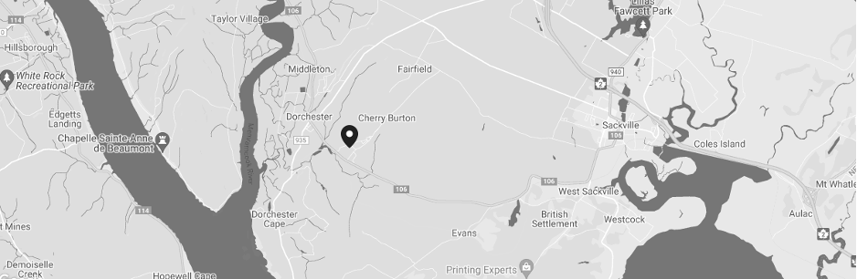 Cette carte montre l'emplacement de la Première Nation d'Amlamgog (Fort Folly).